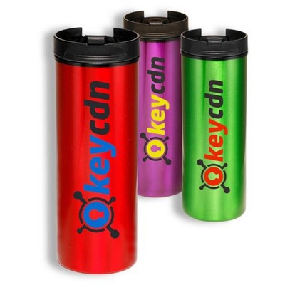 16 Oz Aluminum Travel Tumbler w/ Custom Logo & Flip-top Lid