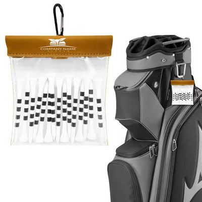 Clear Golf Tee Bag W/Carabiner