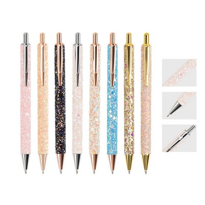 Metal Glitter Sequins Retractable Pen