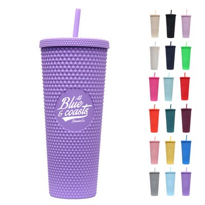 24oz Studded Tumbler with Lid & Straw