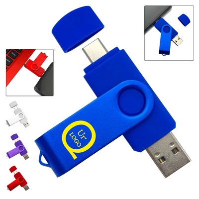 Rotating 2 In 1 Flash Drive-8Gb