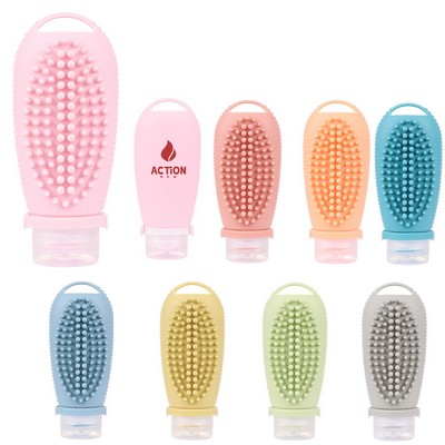 Silicone Massage Bath Brush Scrubber&Dispenser Bottles