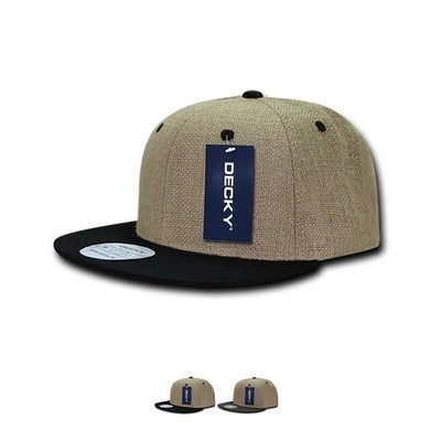 Decky Six Panel High Profile Structured Jute Snapback Cap