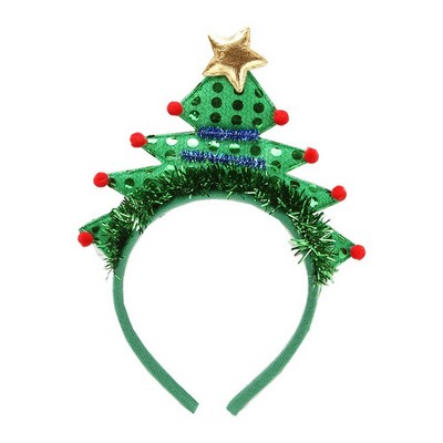 Christmas Tree Headband with Lights