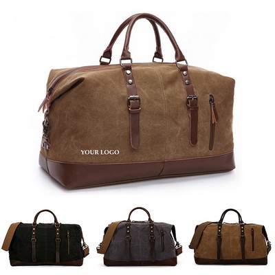 Pu Leather Travel Tote Duffel Bag Carry On