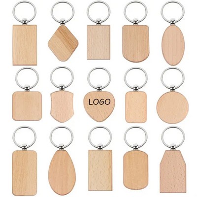 Wooden Multi Shapes Keychain