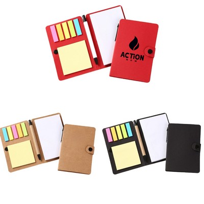 Button Notebook Steno Pads&Pen