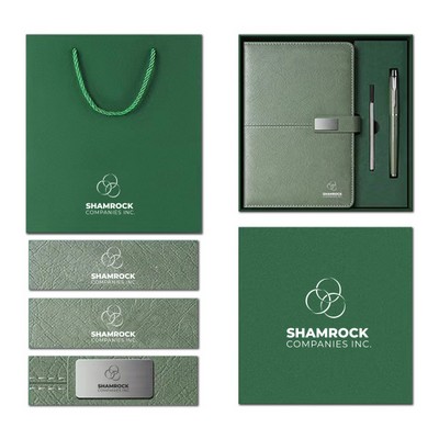 Premium Business Gift Set with Magnetic Notebook and Metal Pen