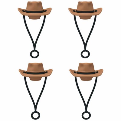 Cowboy Hat Shape Silicone Dust-Proof Drinking Straw Tips Cover