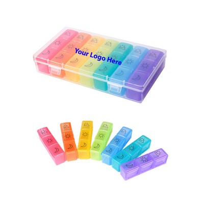 21 Compartments 7-Day Pill Organizer Box