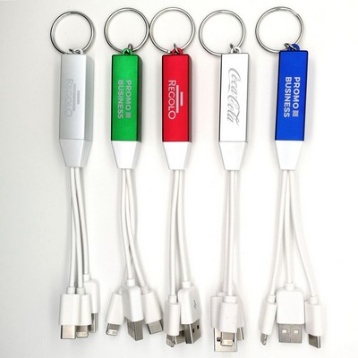 Customizable 3-in-1 Cable with Keychain