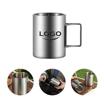 Collapsible Stainless Steel Insulated Beer Cup with Foldable Handle