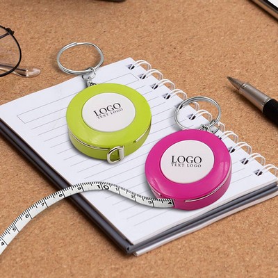 Retractable Plastic Round Tape Measure Keychain