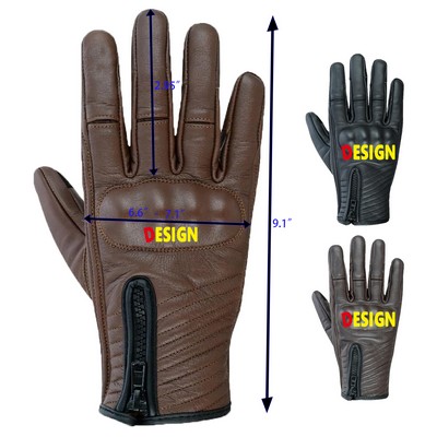 Full Finger Leather Motorcycle Gloves