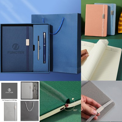 A5 College Lined Bound Journal Gift Set Writing Notebook Executive Notebook Gift Combo