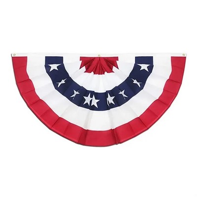 US Patriotic Half Fan Banner Flag for 4th of July Decoration