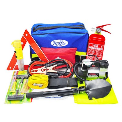 Roadside Emergency Car Kit with Reflective Triangle