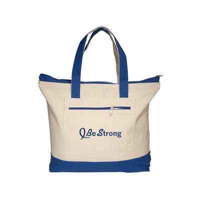 Prime Line Zippered Cotton Canvas Tote Bag