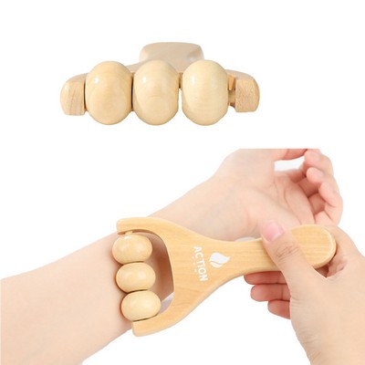 Wooden Handle Roller Massager