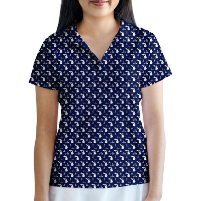 Women's Golf Polo - Pure Michigan Livin - Navy Blue