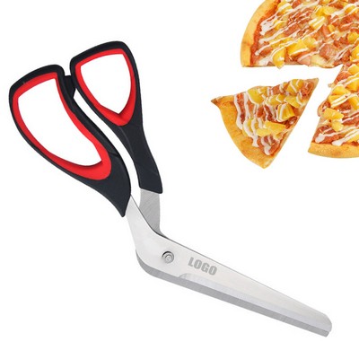 Red Ring Pizza Scissors Cutter with Ergonomic Handle and Detachable Design