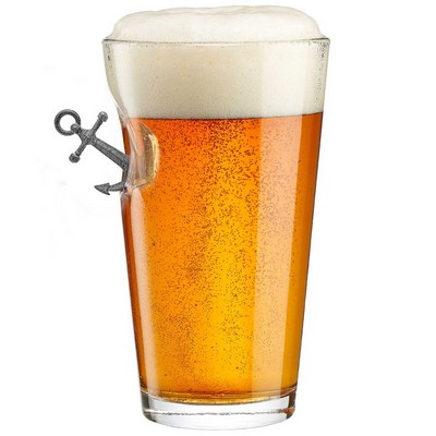 Anchor Embedded Pint Glass