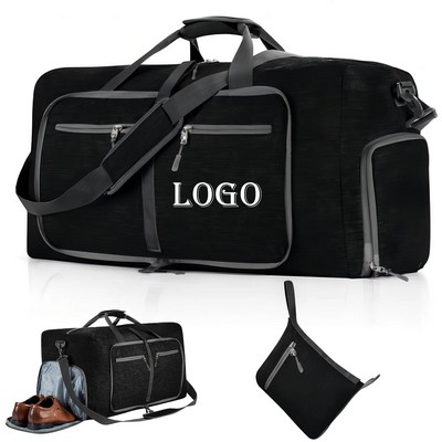 Foldable Travel Duffle Bag With Shoes Compartment