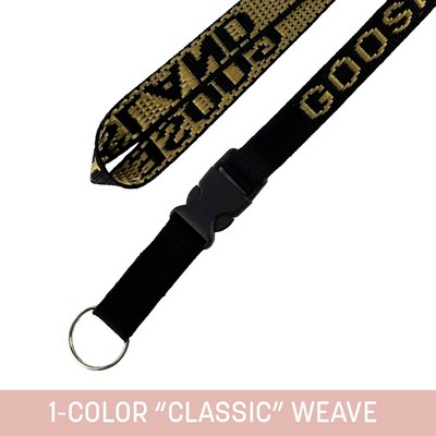 3/4" Woven Detachable Lanyard w/ Split Ring - "Classic" Weave