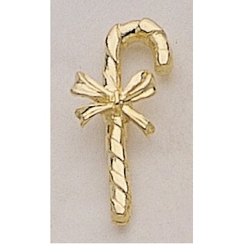 Candy Cane w/ Bow Marken Design Cast Lapel Pin (Up to 1 1/4")