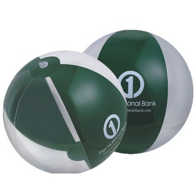 16" Inflatable Forest Green/Clear Beach Ball