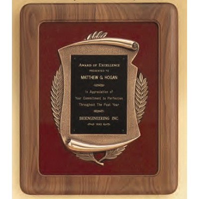 Manchester Series Walnut Plaque w/ Black Velour Background (14"x17")