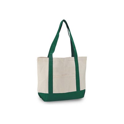 Cotton Canvas Tote Bag w/ Trim Colors 19" x 14.5"