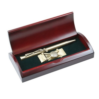 Golf Club Clip Ball Pen and Money Clip Set