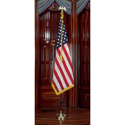 Deluxe Crown™ U.S. Flag Presentation Set With 7' Oak Flagpole