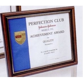 Walnut Certificate Frame w/ Gold Trim - 8.5x11