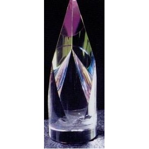 Optical Crystal Rainbow Triple Slant Cylinder Award (5"x1 9/16")