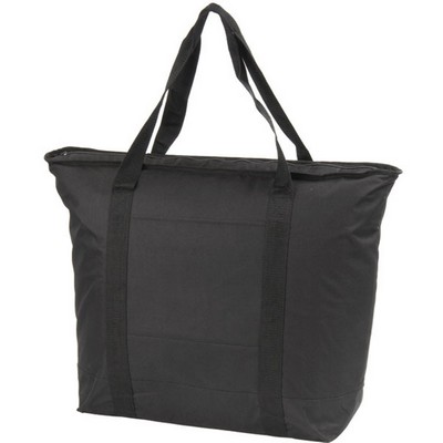 Zippered Cooler Tote Bag w/Front Pocket (25"x18"x8")