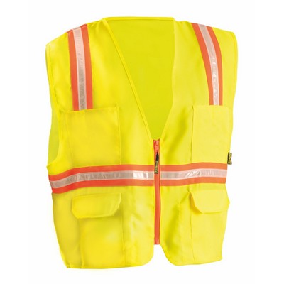 High Visibility Non-ANSI Solid Fabric Surveyor Vest