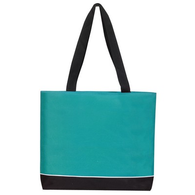 Zipper Two Tone Tote Bag