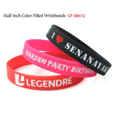 Custom Color Filled Silicone Wristband