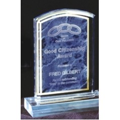 Marbleized Purple Acrylic Rectangle Award w/ Curved Top - 4"x6"