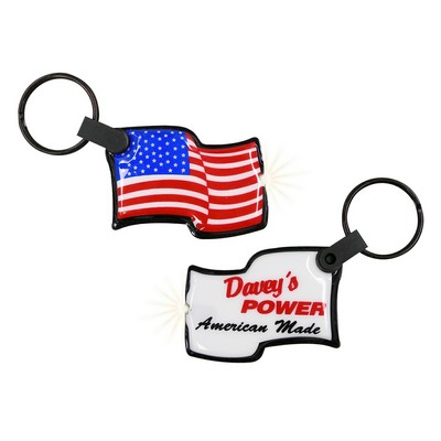 ShapeLights™ Color-A-Shape Key Ring Flashlight (Waving Flag)