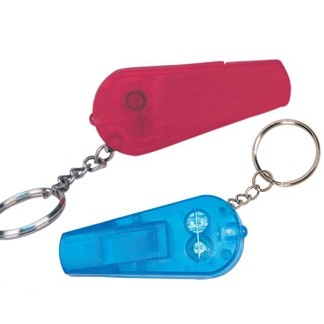 Mini Flashlight and Whistle w/ Key Chain