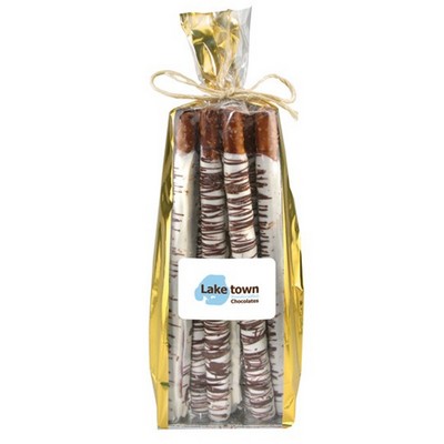 12 Piece Large Birch Bark Chocolate Pretzel Rods