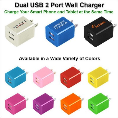 Dual USB 2 Port Wall Charger