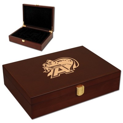 Mahogany Wood Poker Chip Case (200 Chip Capacity)