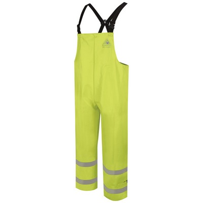 Bulwark Men's Hi-Visibility Flame-Resistant Rain Bib Overall w/ 2" Reflective Striping