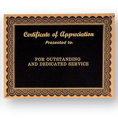 Frosted Certificate of Appreciation Plate w/Border (6" x 8")