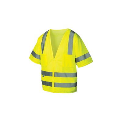 Pyramex Lumen-X Class 3 High Visibility Lime Green Short Sleeve Vest