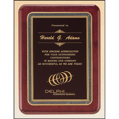 Rosewood Piano Finish Plaque with Brass Plate (7" x 9")